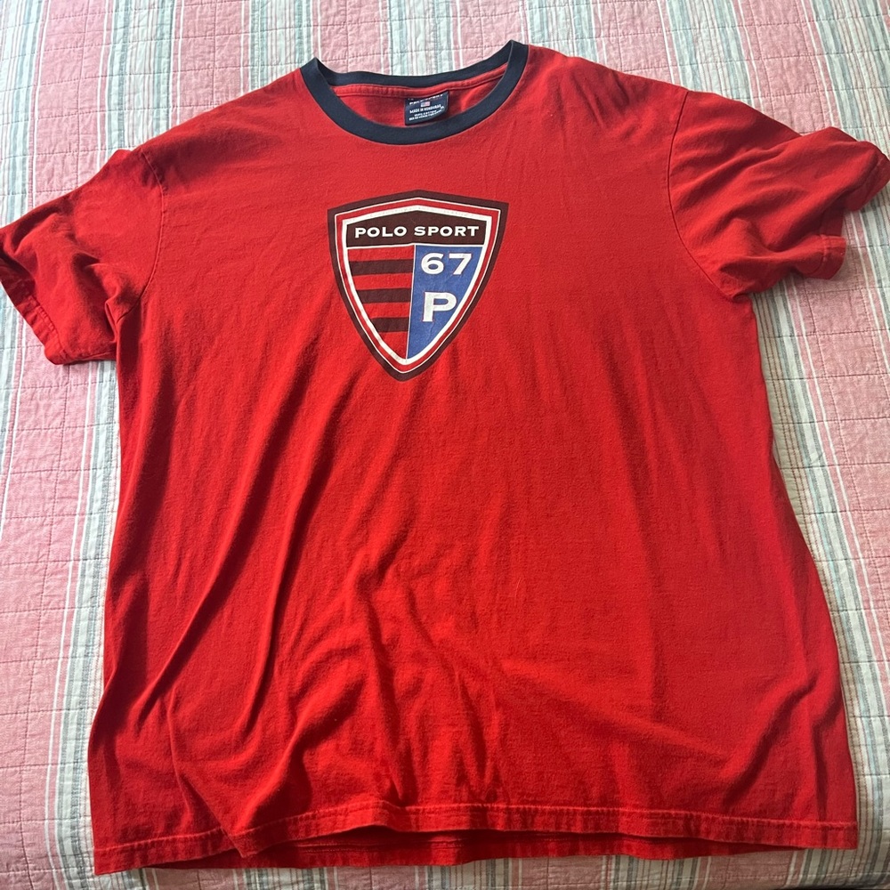 Red Vintage Polo Sport T Shirt XL.